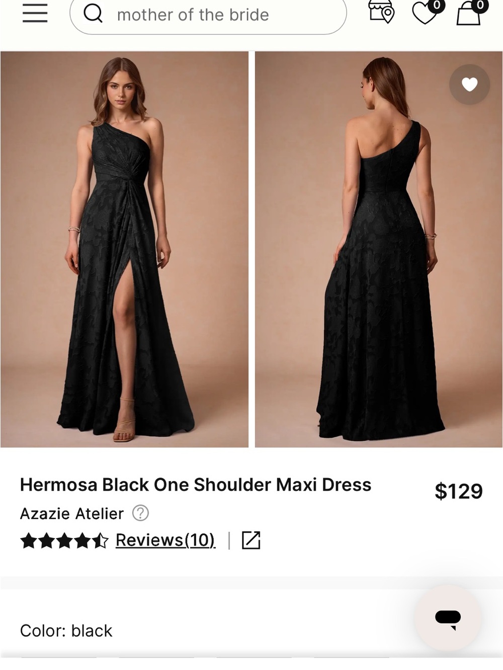 Black One-Shoulder Gown